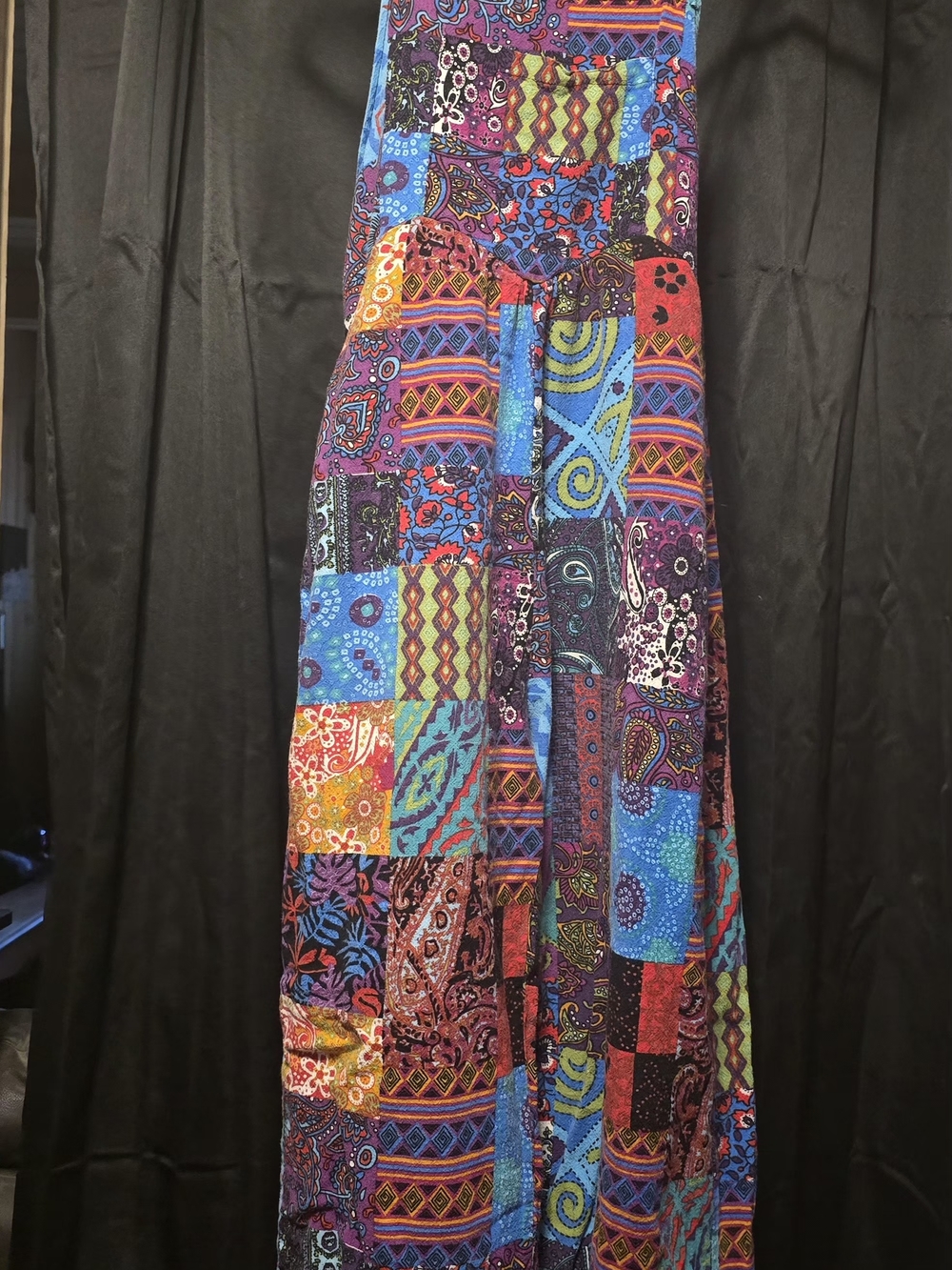 Boho Patchwork Jumpsuit Bibs - Multicolor Small/medium